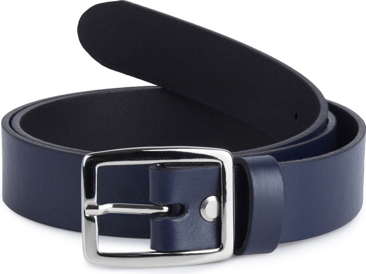 Ladeheid Dames Kledingriem - Riem - Broekriem - Verstelbaar - Leer - MS-EL-D41 - Marineblauw - 95 cm