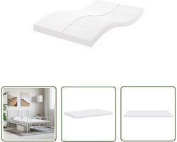 vidaXL Matras Kopen - Schuimmatras - Schuimmatras 7 zones hardheid 20 ILD 140x200 cm wit - Tweepersoons Matras - 7 Zone Matras - Witte Matras