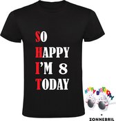 So Happy I'm 10 Today - Kinder T-shirt met leuke zonnebril - shit - feest - verjaardag - cadeau - verjaardagscadeau - 10 jaar