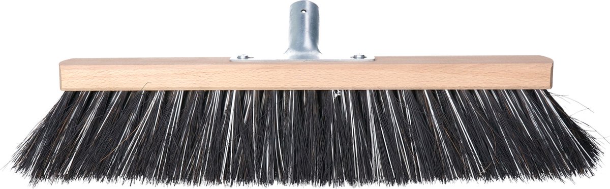 Goedkoopste Buemag Bezemkop - Arenga/Elaston mix - zwart/wit - hard - hout - 40 cm - 26mm - straatbezem/buitenbezem - bezem