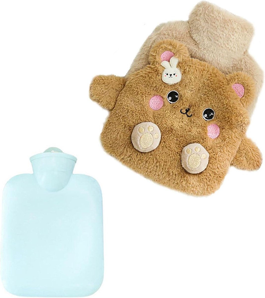 Kruik beer - pluche warmwaterkruik voor kinderen - schattig cadeau voor familie en vrienden - 500 ml