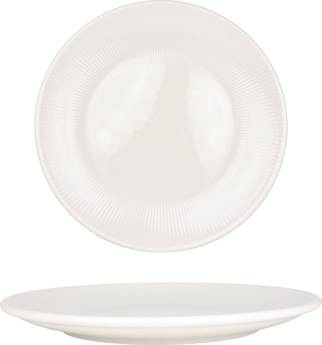 Bonna Dinerbord - Iris White - Porselein - 27 cm - set van 6
