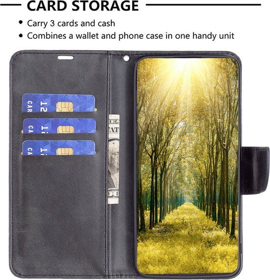 Coque Samsung Galaxy A54 - Étui portefeuille MobyDefend avec cordon - Zwart - Coque pour téléphone portable - Coque adaptée pour : Samsung Galaxy A54