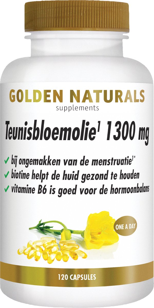 Goedkoopste Golden Naturals Teunisbloemolie 1300mg (120 softgel capsules