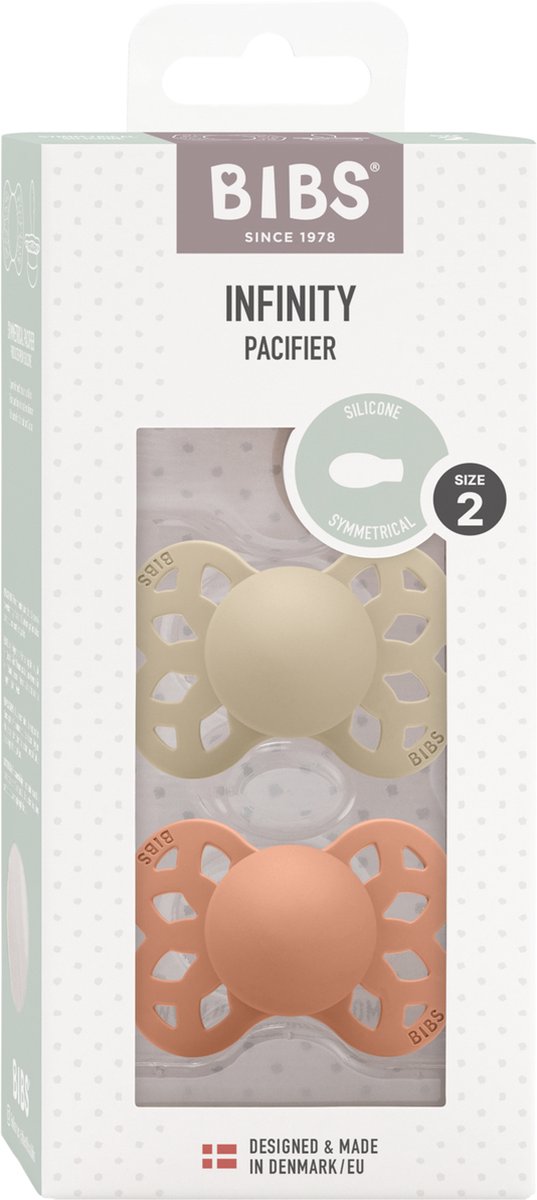 Goedkoopste BIBS Infinity Anatomical 2 pack Vanilla/Peach