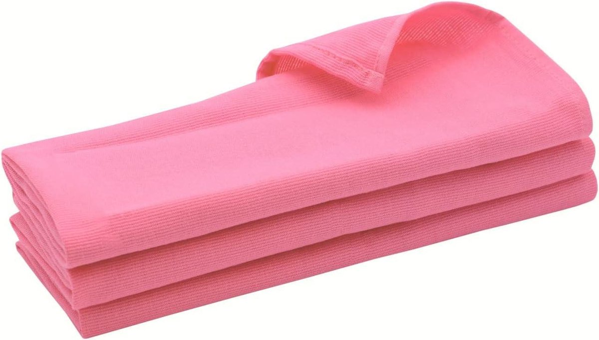 Theedoeken geblokt 3 roze katoenen handdoeken keukendoek spoeldoek poetsdoek 70 x 50 cm Theedoeken geblokt