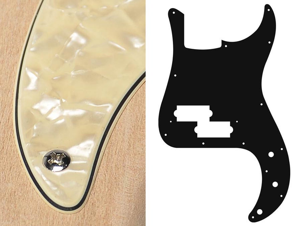Boston PB-315-PC pickguard, Puncher bass, standard, 3 ply, pearl cream