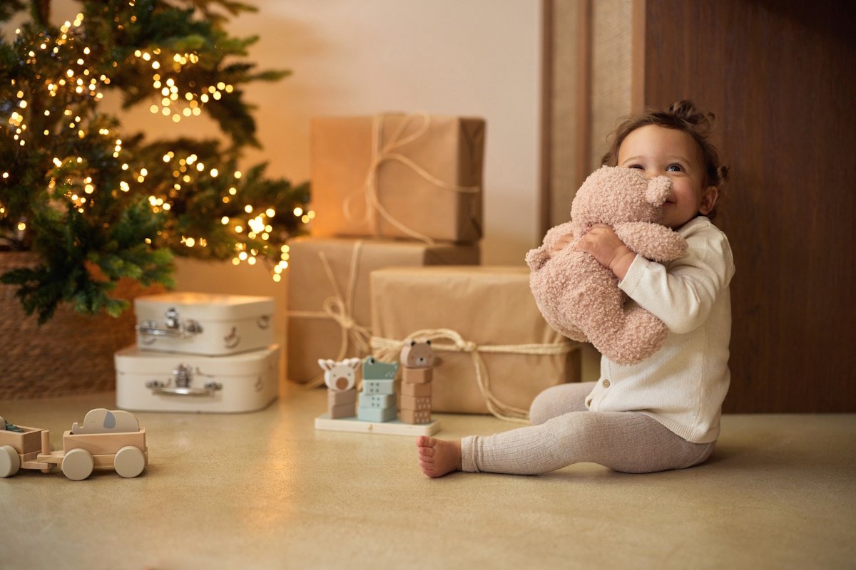 Jollein - Knuffel Teddy Bear - Wild Rose - 25cm - Knuffelbeer - Boucle — afbeelding 14