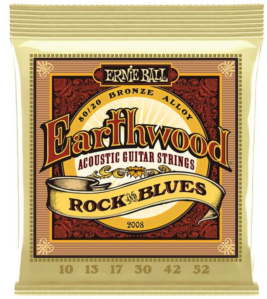 Ernie Ball 2008 Earthwood Rock Blues Acoustic 80/20 Bronze
