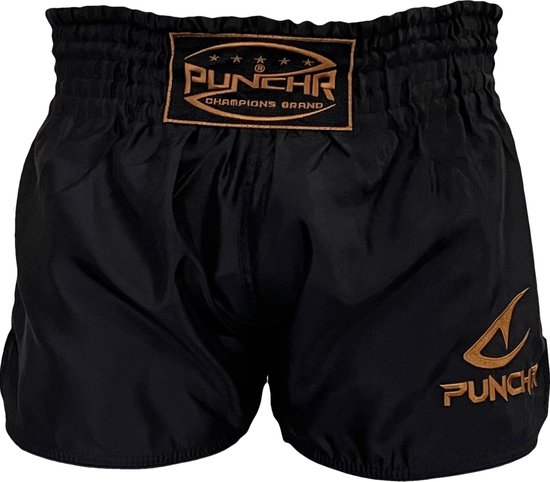 Pantalon de kickboxing PunchR™ Classic Muay Thai Zwart Or taille S