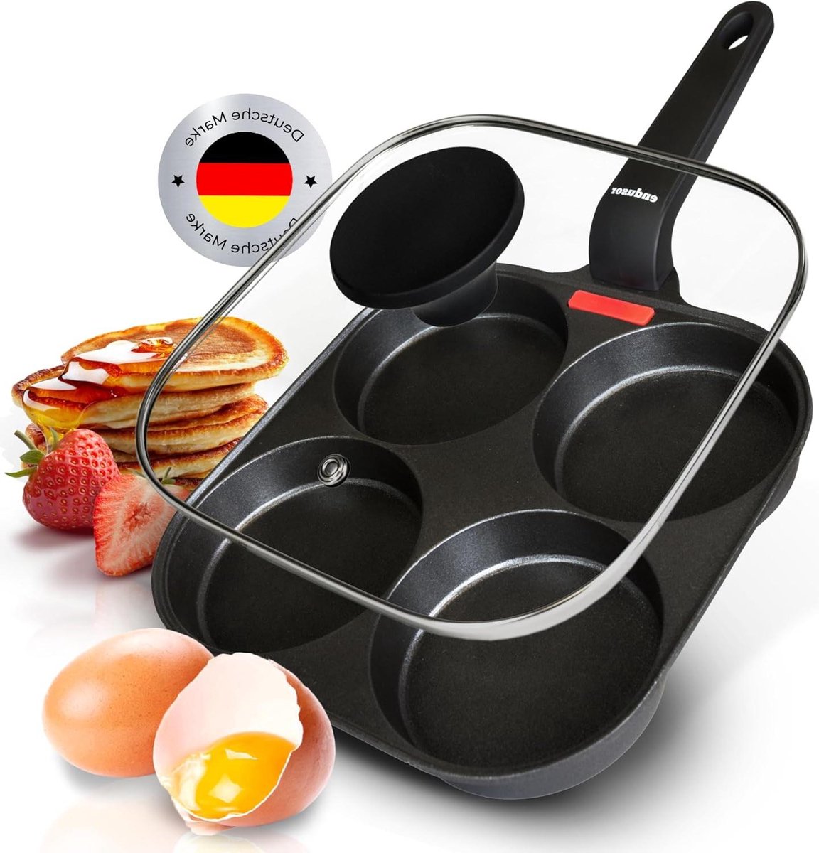 21-cm inductie geschikte eierpan met deksel anti-aanbaklaag geschikt voor inductie gas keramische elektro spiegelei pannenkoekenpan