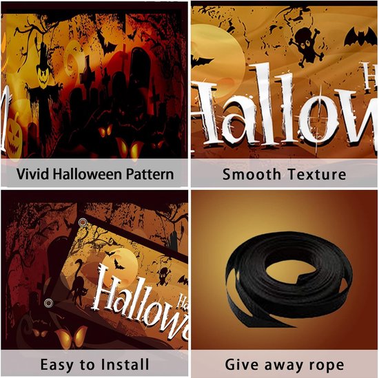 Décoration d'Halloween Solacis - Autocollant de fenêtre - Décoration d'Halloween - Horreur - Effrayant - Must pour Halloween !