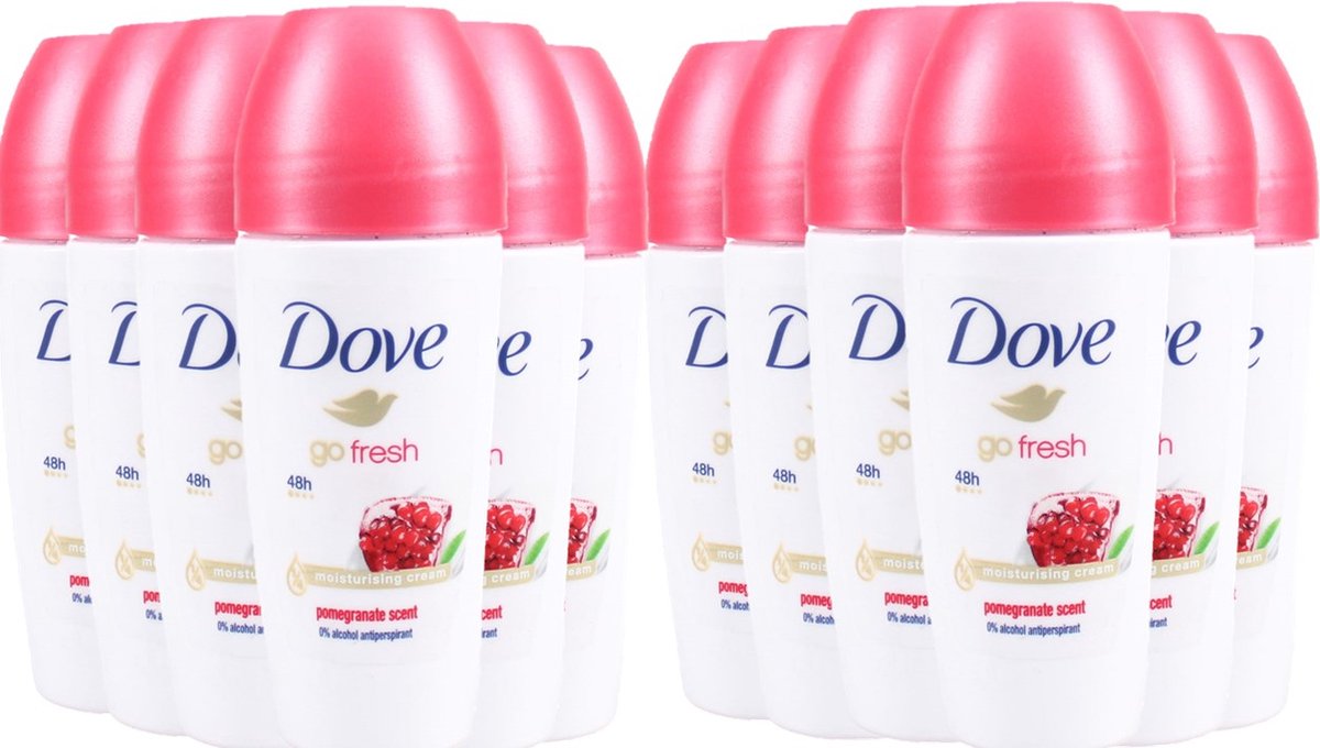 Goedkoopste Dove Deo Roller - Go Fresh Granaatappel - Voordeelverpakking 12 x 50 ml