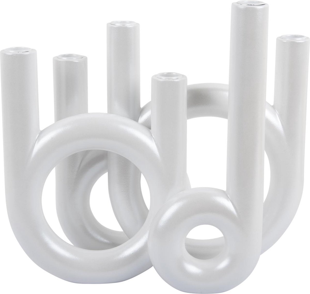 Present Time Kandelaar Rings - Wit - 35x13.5x32.5cm - Scandinavisch - Polyresin