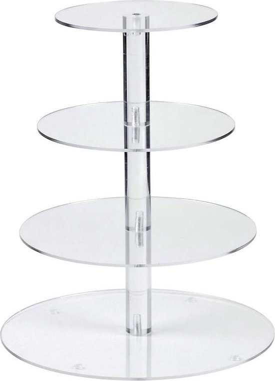 Zilveren Roestvrijstalen Etagère Fonyet Etagère 3 Etages - Roestvrij Stalen Cupcake Standaard Zilver Cupcake Standaard Roestvrij Staal