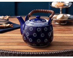 Theepot Vintage porselein 880 ml- groene thee kruidenthee - Caydanlik Japanse theepot - grote vintage - traditioneel Japanse - theepot