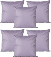 Collection Anna Coussins décoratifs d'extérieur ou de jardin - 6x - violet lilas - 45 x 45 cm - intérieur/extérieur - coussins d'assise banc de jardin