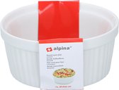 Alpina Ovenschaaltje - wit - rond - D14 cm - 1-persoons - Ovenschalen/braadslede - Ovenschotel schalen - Bakvorm