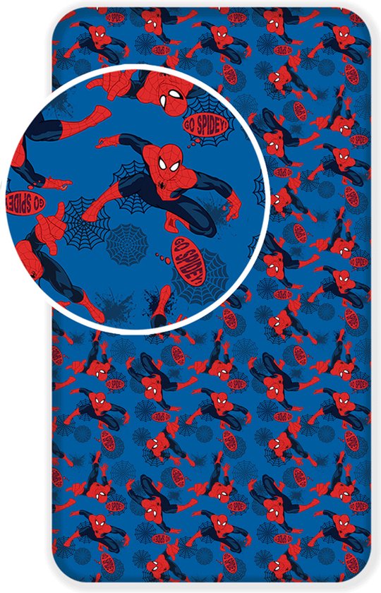 Hoeslaken Spiderman Simple - 90 X 200 Cm - Katoen