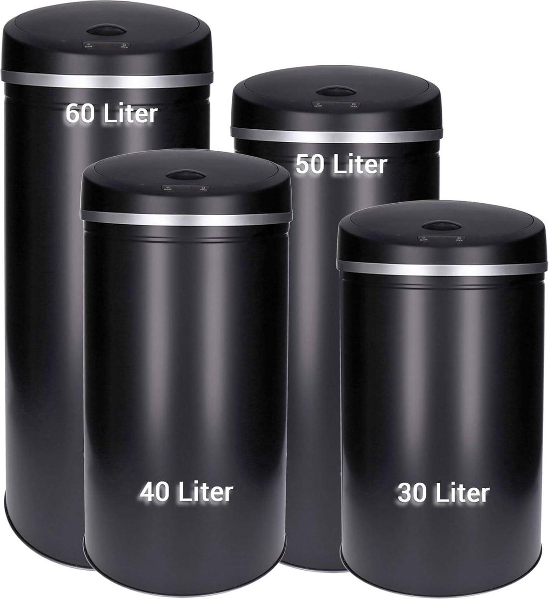 Automatische sensorafvalbak 30 - 60 liter met afvalbakbevestiging, gelakt staal, rechthoekig of rond, automatisch openen/sluiten - automatische sensorafvalbak voor keukenafval (wit, 50 liter, rechthoekig Automatische sensorafvalbak 30 - 60 liter met afvalbakbevestiging, gelakt staal, rechthoekig of rond, automatisch openen/sluiten - automatische sensorafvalbak voor keukenafval (wit, 50 liter, rechthoekig