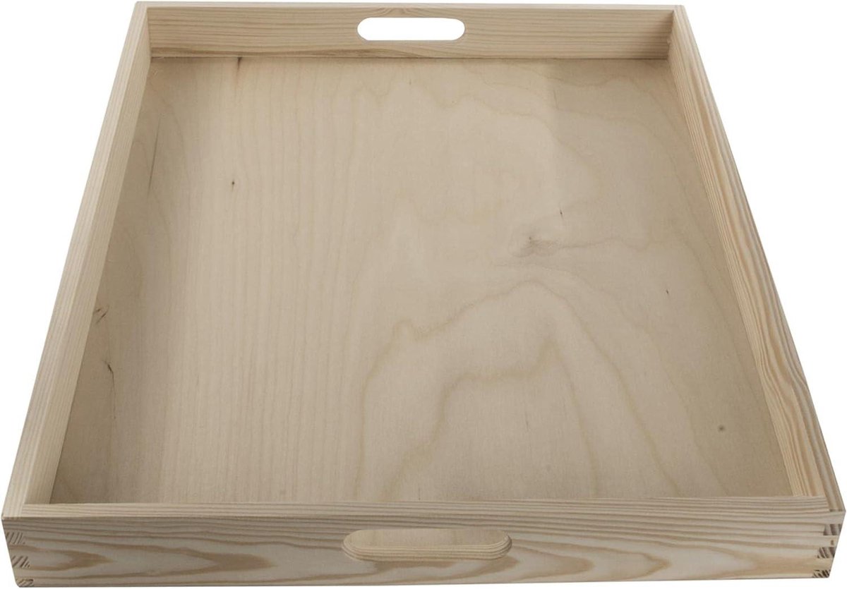 Kunststof dienblad van acryl met handgrepen, groot rechthoekig dienblad, ontbijt, thee/koffie, levensmiddelen, dranken - set van 2: 42 x 30 x 5 cm & 40 x 28 x 4,3 cm (transparant