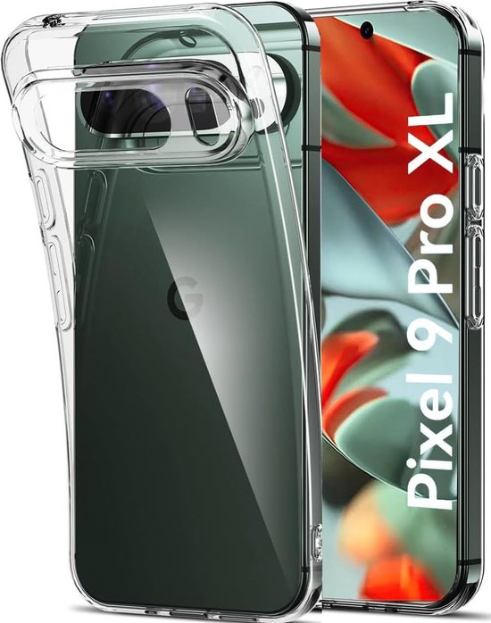 Casemania Coque pour Google Pixel 9 Pro XL - Transparente - Coque Arrière en Siliconen