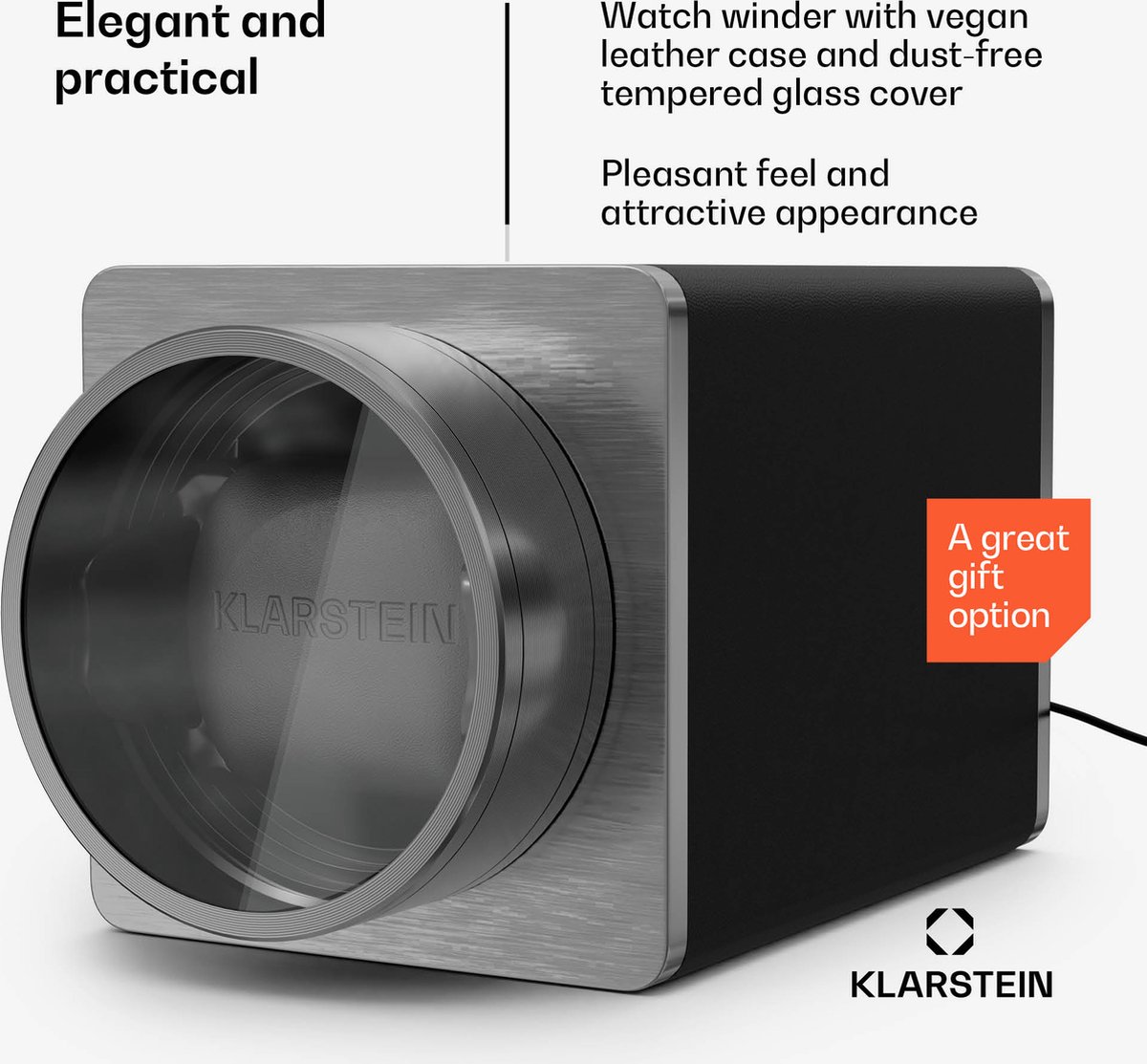 Klarstein SecureTouch Remontoir De Montre 3 4 Montres Moteur Mabuchi Laque Piano 41 Modes Serrure Led Noir 95561306