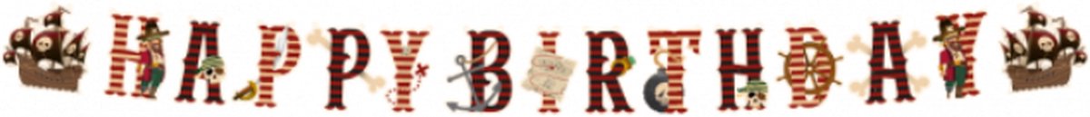 Paperdreams - Letterslinger happy birthday piraten - 2,5 m