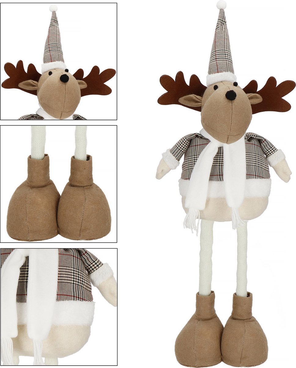 Springos Kerst Rendier | 1 Stuk | Verstelbaar In Hoogte | 50 -67 cm