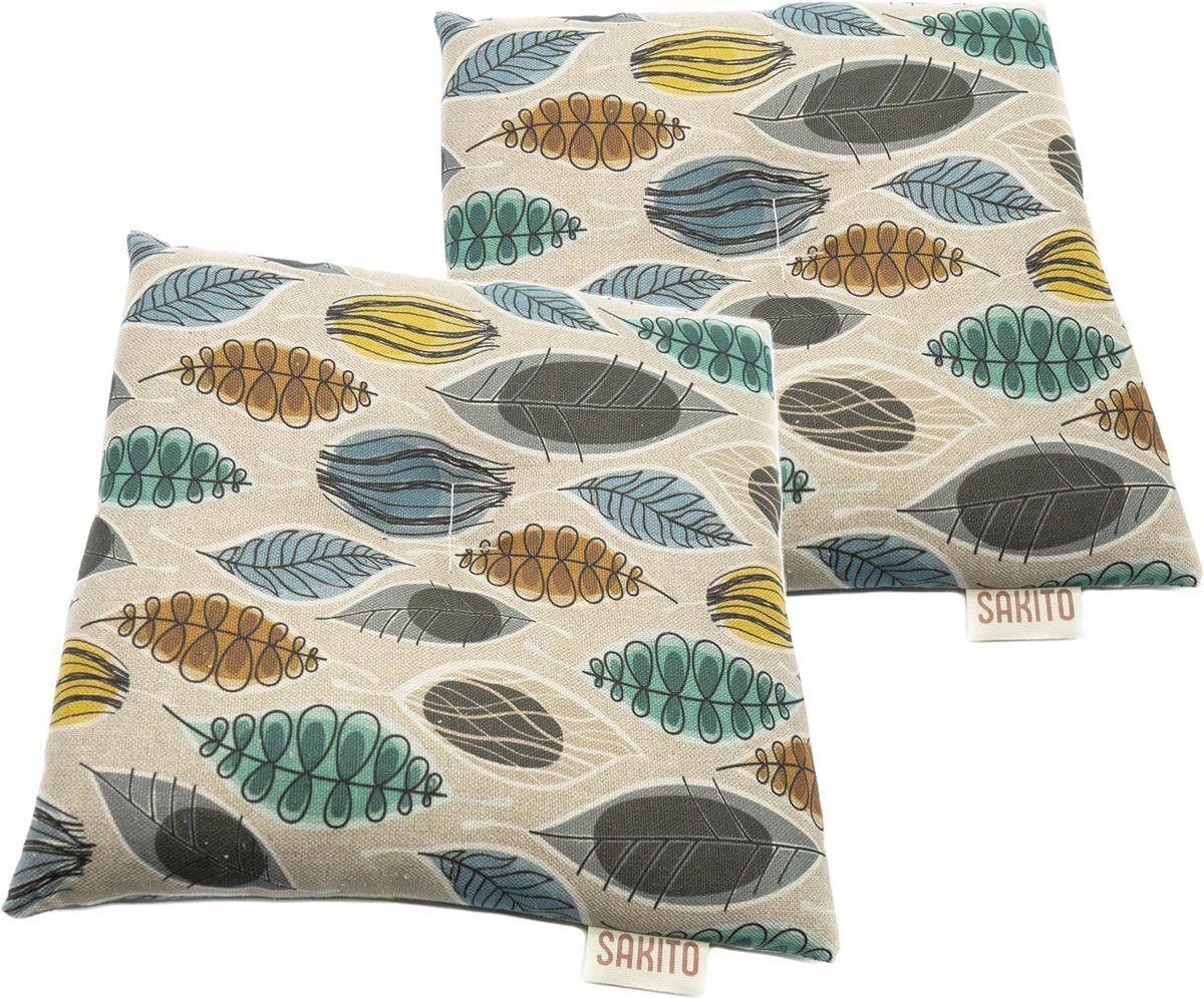 Goedkoopste Warmtekussen voor de magnetron - 25 x 25 cm, korrelkussen met tarwe en lavendel voor warmte- en koudetherapie, 2 stuks