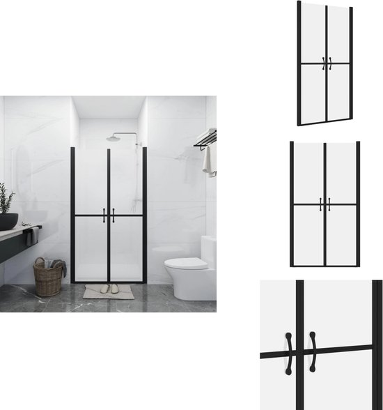 Amber Douchedeur | 140 cm Mat zwart Helder glas Draaideur WTB85320M