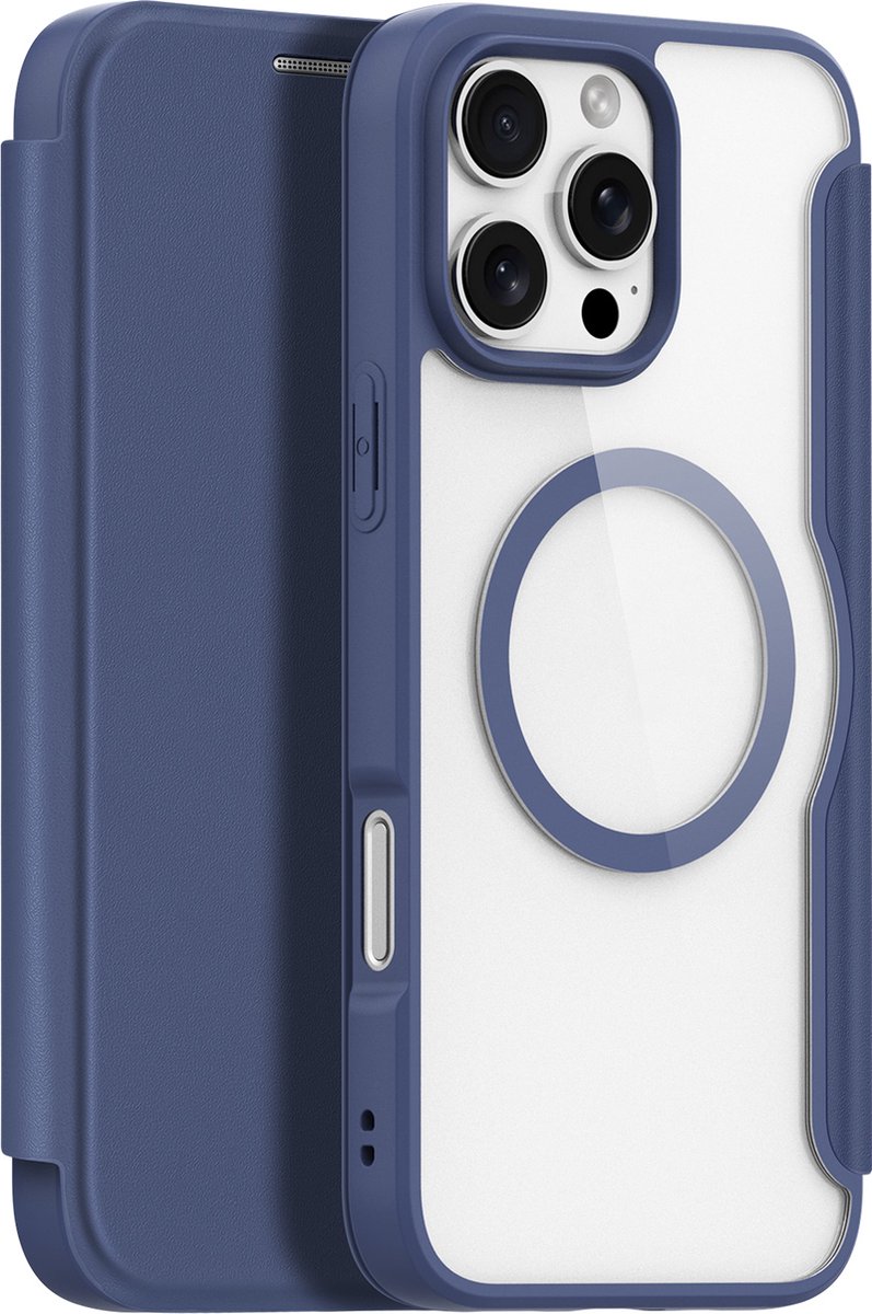 Dux Ducis - Hoes geschikt voor Apple iPhone 16 Pro - Geschikt voor Magsafe - Book Case - Blauw