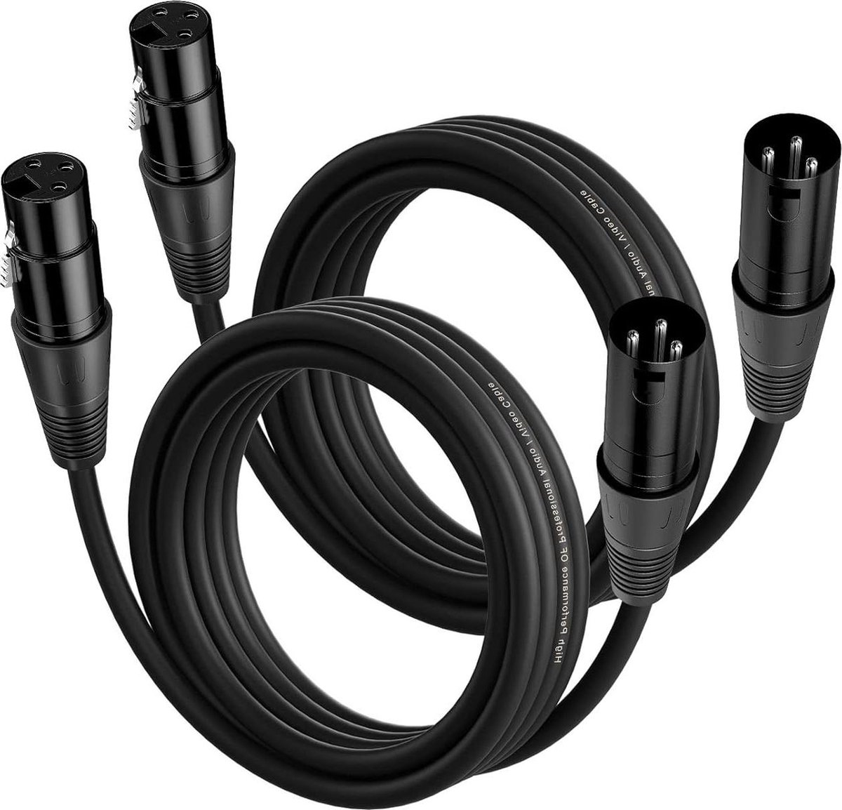 20ft 6M Balanced Microphone XLR Male to Female Extension Cable 2-Pack - Studio Recorder Microphone Mixer Speaker System Phantom Power