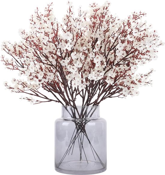 Kunstbloemen gypsophila doe-het-zelf bruiloft boeket - 12 stuks wit