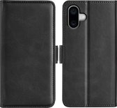 Coque pour iPhone 16 Plus - MobyDefend Luxe Wallet Book Case (fermeture latérale) - Zwart - Étui pour téléphone portable - Étui de téléphone Convient pour : iPhone 16 Plus