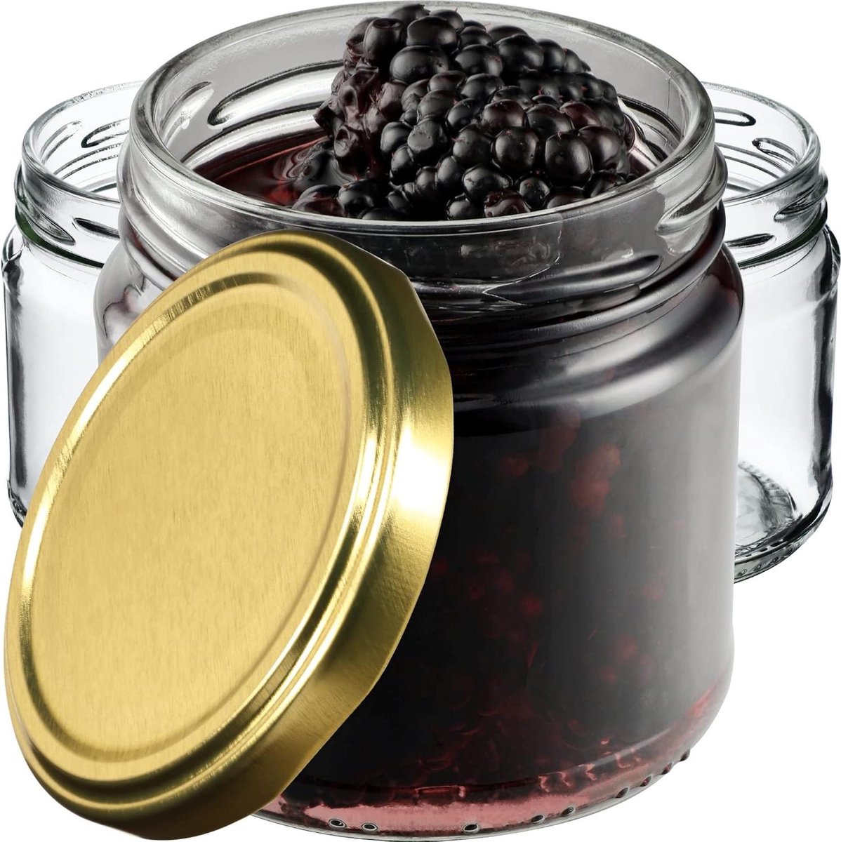 Inmaakpotten 200 ml Jampotten Diameter 66 mm Honing en Specerijen Luchtdicht Weckpotten 10 stuks Goudkleurig jampotjes met deksel