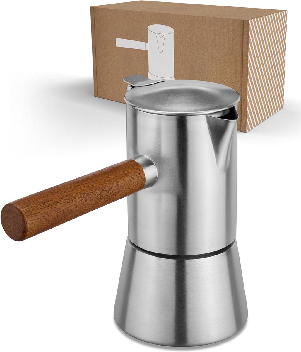 Espressomachine voor inductie - 200 ml roestvrij staal - outdoor mokkakan espresso maker - koffiezetapparaat