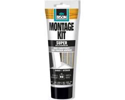 Bison Montagekit super tube 200 g, extra sterk, montagelijm, bevestigen, hoge eindsterkte, binnen en buiten, blijvend elastisch, extra sterk, vullend eenvoudig in gebruik