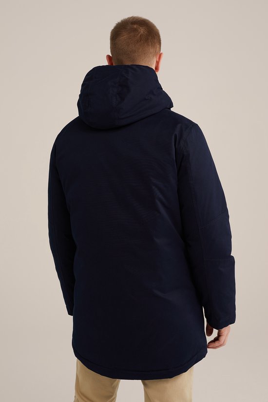 WenVen Heren Casual Katoen Jas Winter Parka Zwart S