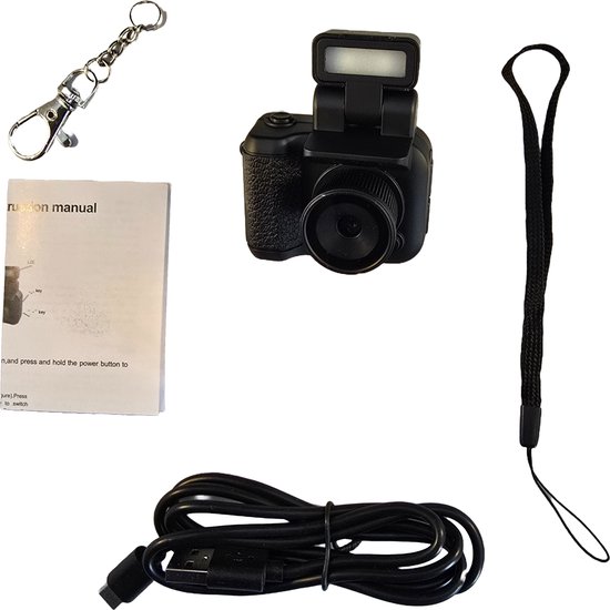 Mini Caméra DVR HD Numérique - Avec écran - Batterie 600 min - Porte-clés - Zwart - Caméra photo et vidéo - Avec flash pop-up -