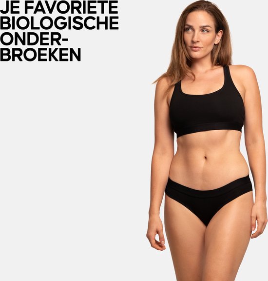 DANISH ENDURANCE Culottes en Katoen Biologique - Sans Coutures - Taille Élastique - pour Femme - Paquet de 6 - Zwart - M