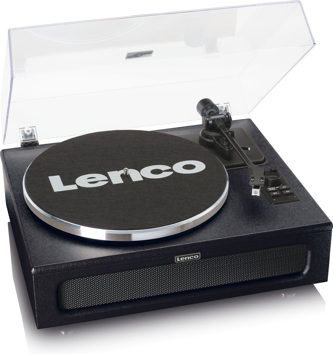 Lenco LS-430BK platenspeler met 4 ingebouwde luidsprekers