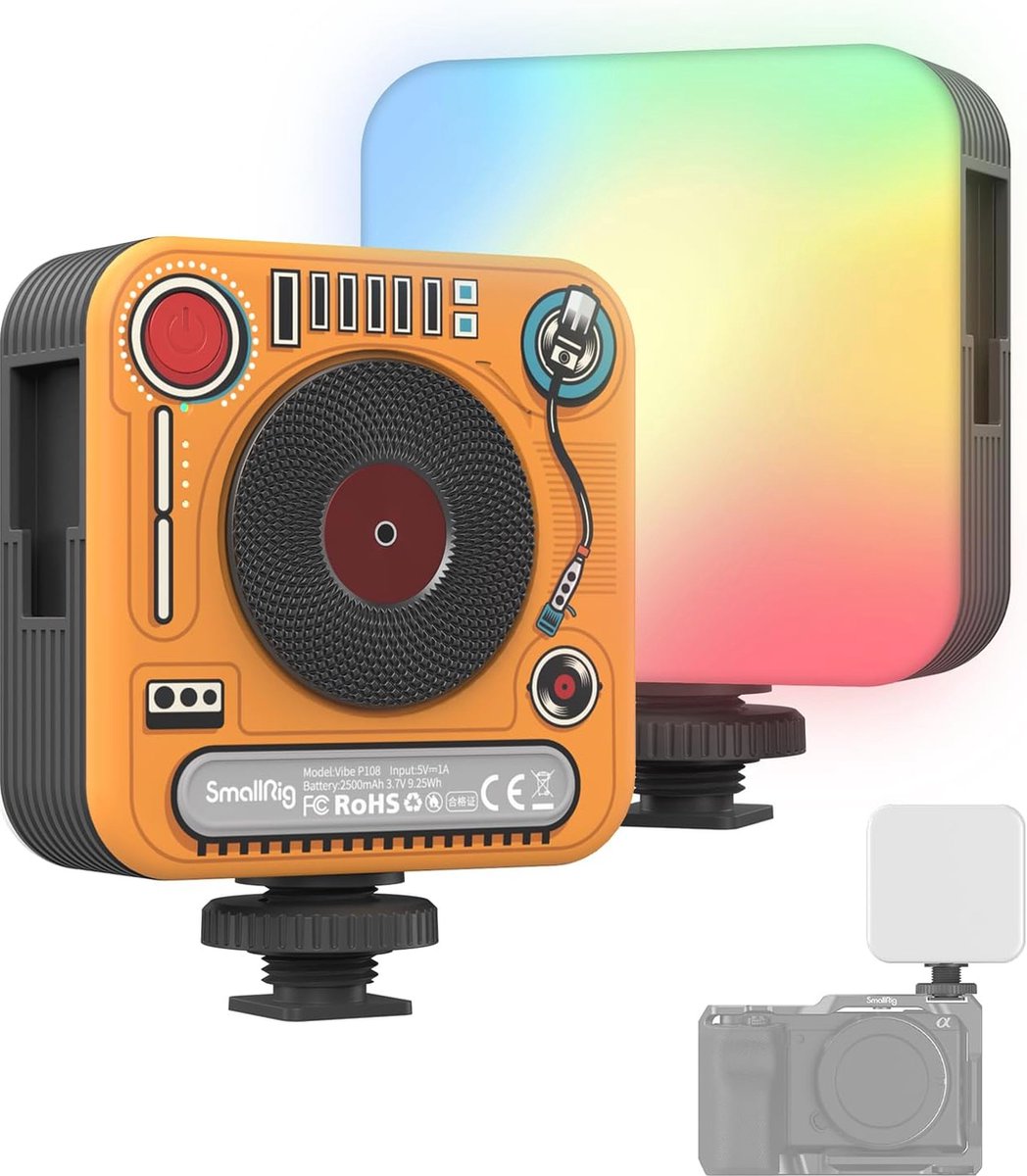 Draagbaar RGB Video Lampje met 360° Kleuren voor Fotografie en Vloggen