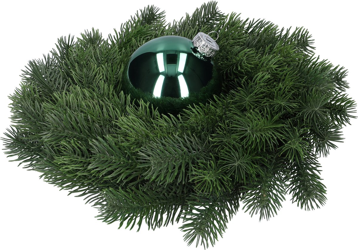 Glazen kerstballen - Set van 4 stuks/100mm - Luxe kerst decoratie - Sfeervolle kerstversiering voor in de kerstboom - Glas - Greenlake - Donkergroen – foto 6