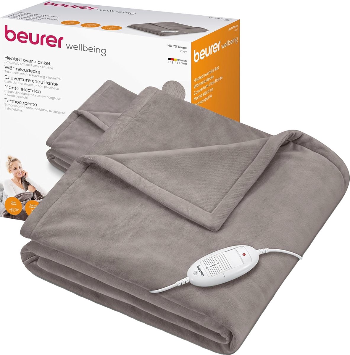 Comfortabele elektrische deken met 6 temperatuurinstellingen – Machinewasbare warmtedeken 180 x 130 cm