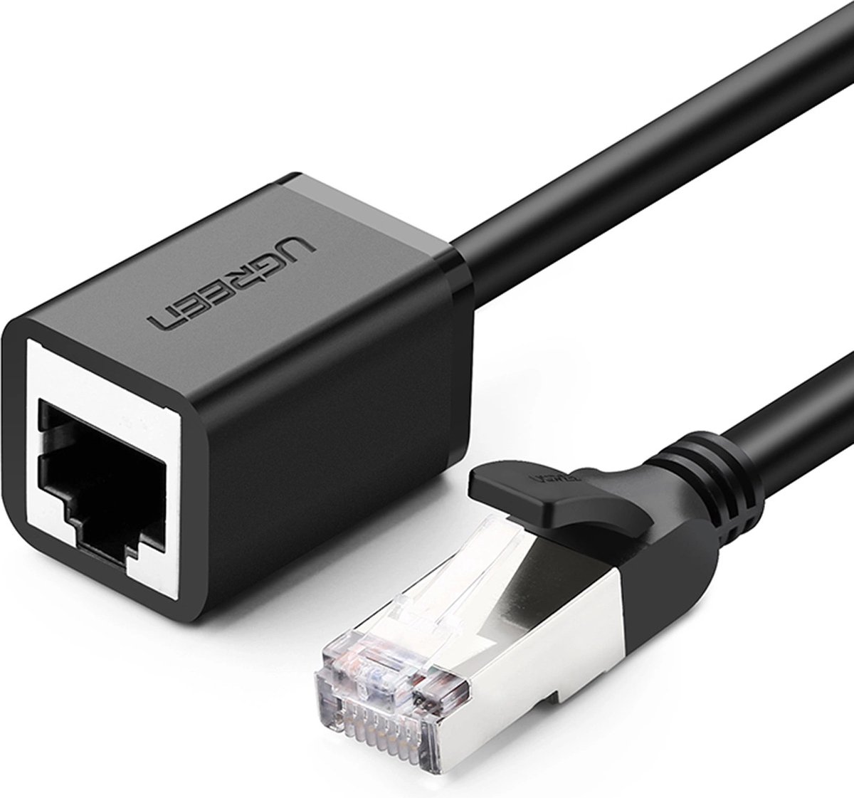 Ugreen - verlengkabel - Internet Ethernet patchkabel RJ45 F/UTP Cat. - 6 - 1000Mb/s - 0,5m - zwart - (NW112)