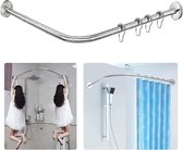 Rideau de Douche de Salle de Bain Extensible en Acier Inoxydable 304 en Forme de L Support de Baignoire d'angle - Argent - Dimensions 70-100 x 70-100 cm Tringle de Douche Extensible