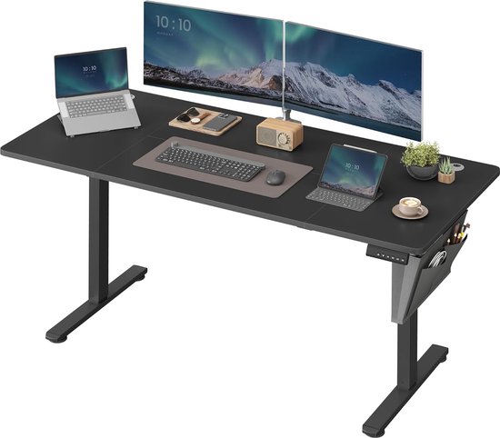 Bureau – Elektrisch verstelbaar – 70×160×72–120 cm – Zwart | bol