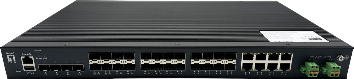 LevelOne IGU-2872 netwerk-switch Managed L2+ Zwart