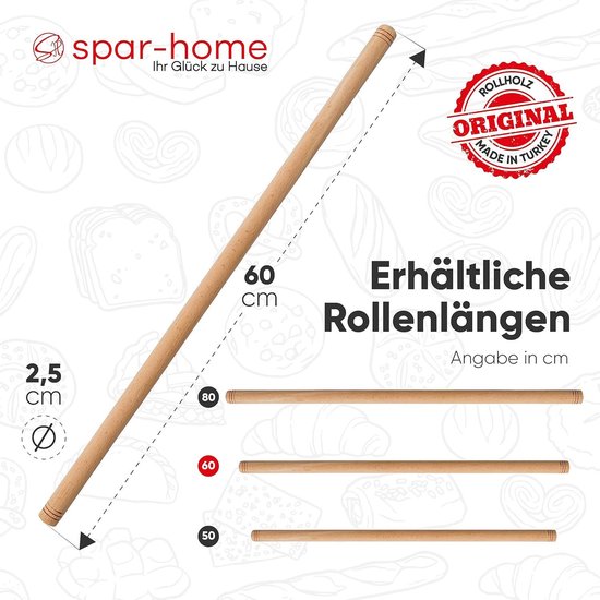 Wooden World - Set van 5 traditionele snijplanken van beukenhout - 5 maten